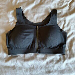 Like NEW Zyia Active Zip Front Black Sports bra with light padding Size XL